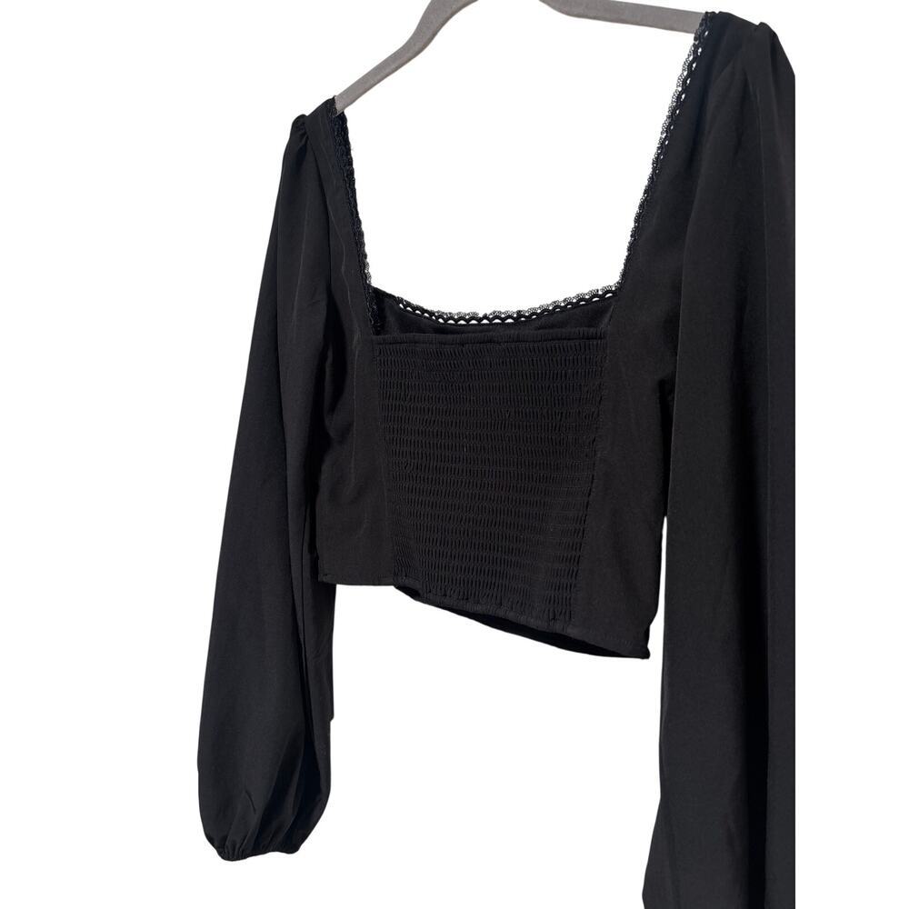 L.A. Hearts Black Long Sleeve Square Neck Top S - Picture 8 of 8